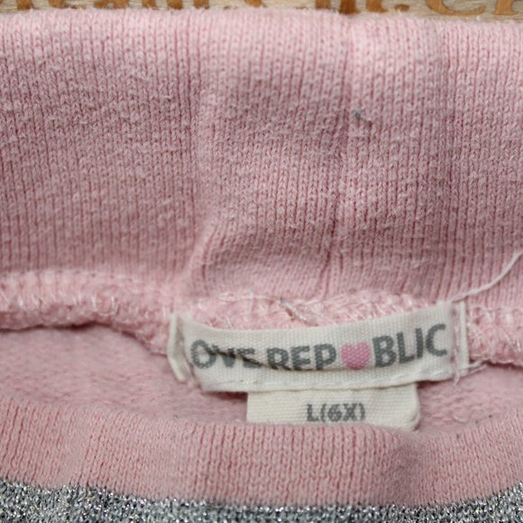 LOVE REPUBLIC "AWESOME" Pink and Silver Girls 6X Sweatpants Joggers - Picture 9 of 13